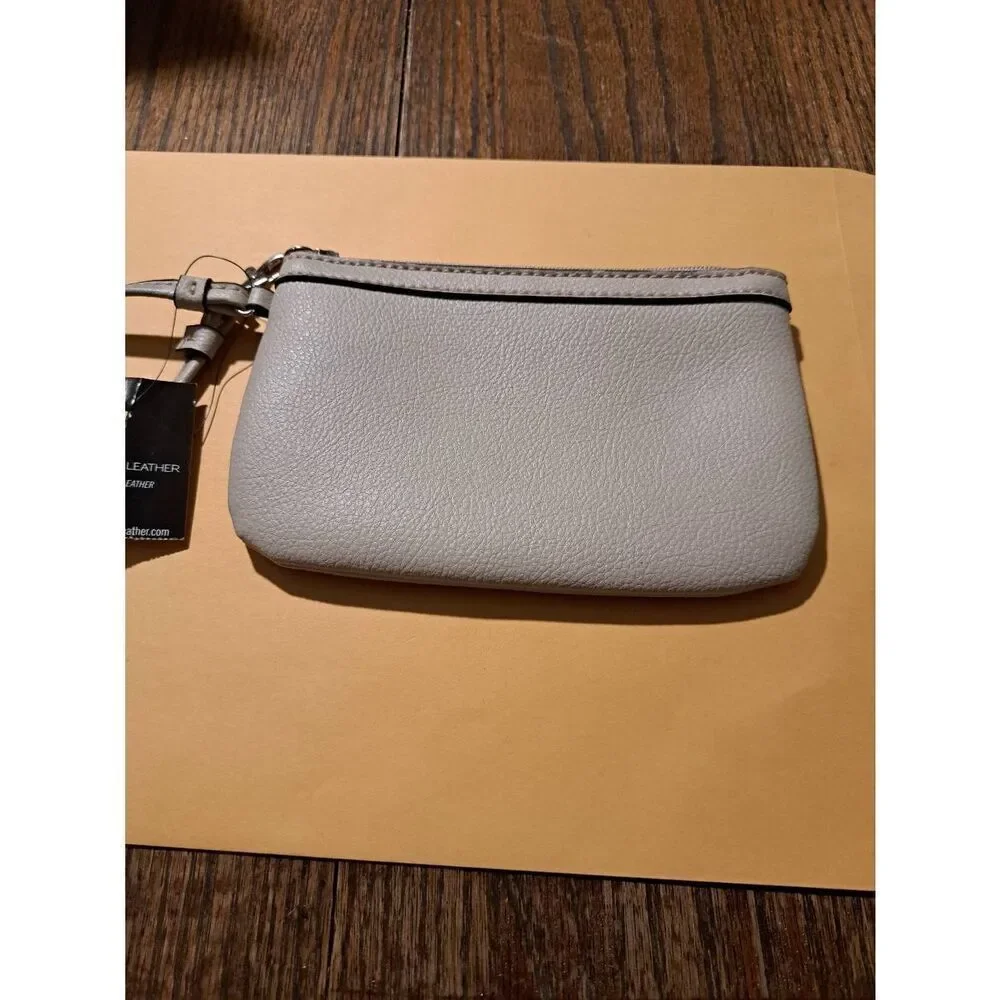 New Wilson Leather W-CASH-WRAP Tan Wristlet Zipper Pouch Bag 67494013 NWT